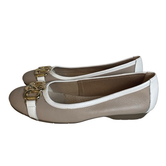 Aerosoles Size 8.5 Meteorite Ballet Flat Shoes Beige Two Toned Medium Width - Picture 5 of 13